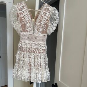 Bronx and Banco White Lace Maxi Dress